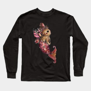 Butterfly Fairy Mermaid Brown Bunny Long Sleeve T-Shirt